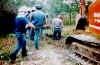 Digging an exploratory trench